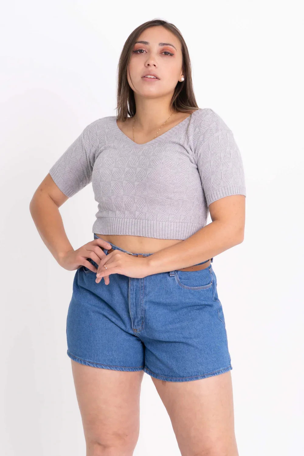 Tshirt Detalhada Modal Gola V