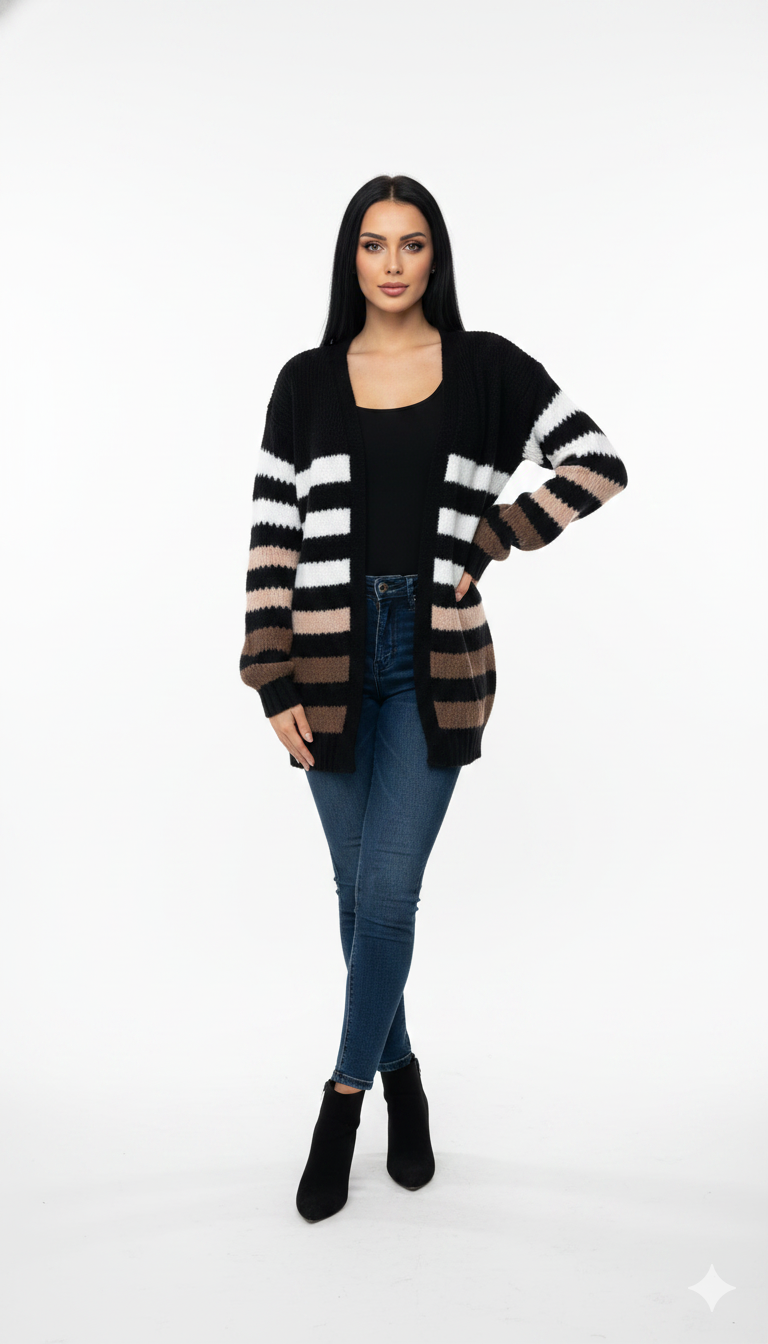 Cardigan Listrado Aquarela