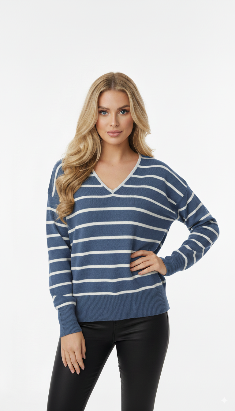 Blusa Listrada Plus Size