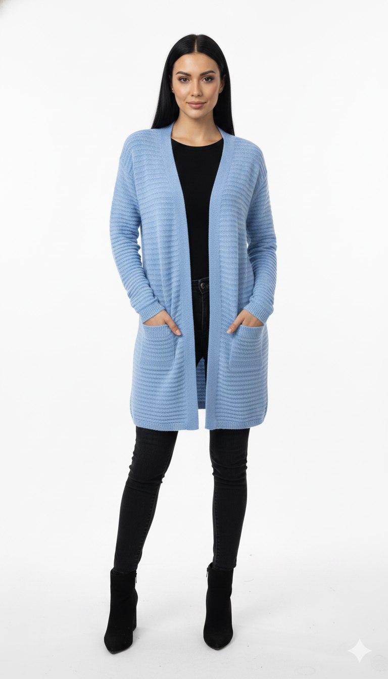 Cardigan com Bolso Aquarela