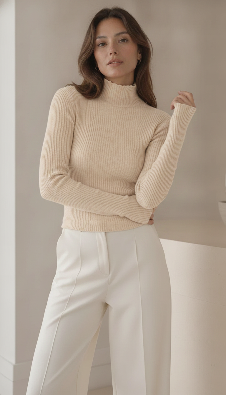 Blusa básica Canelada de Modal