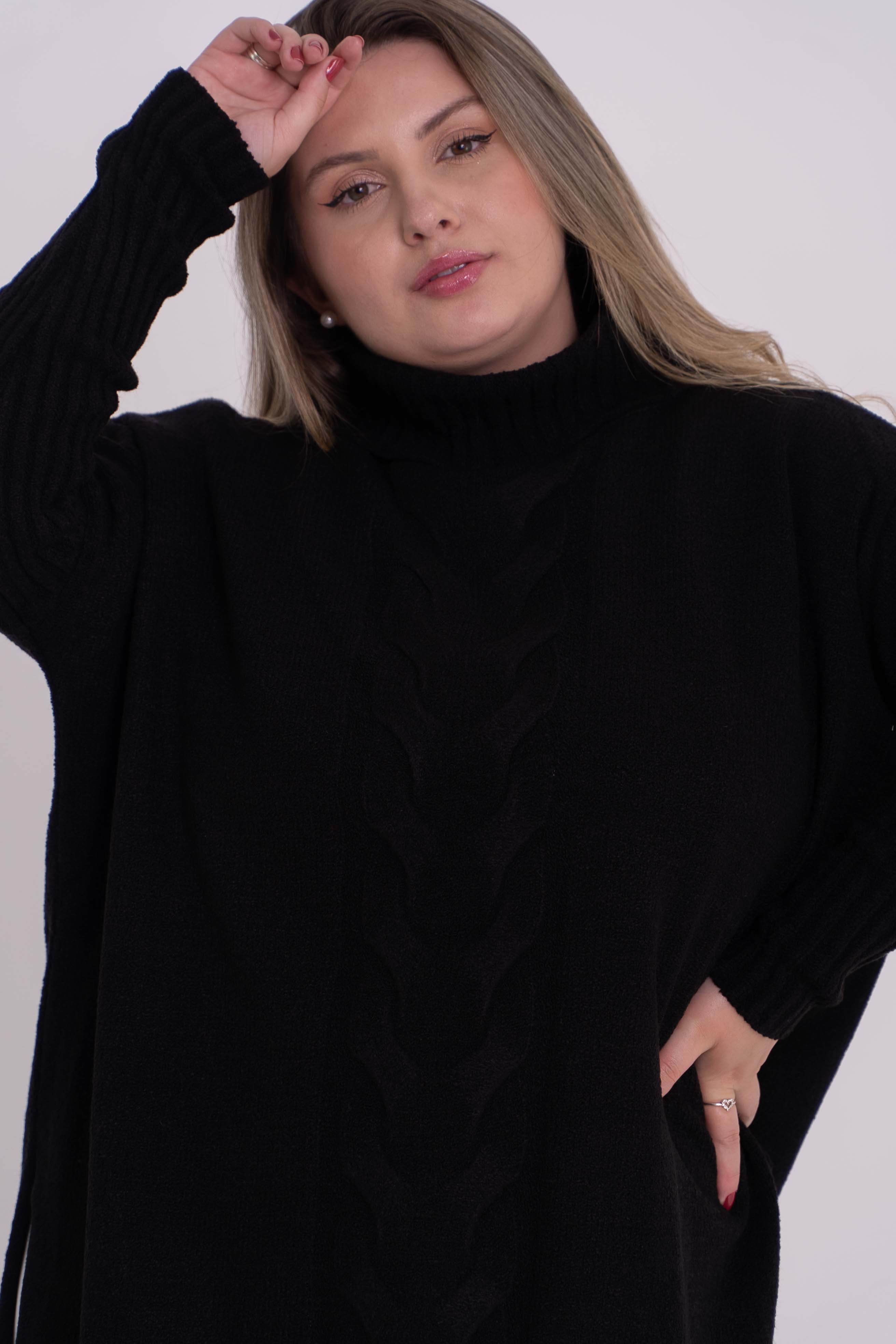 Poncho Mousse Trançado