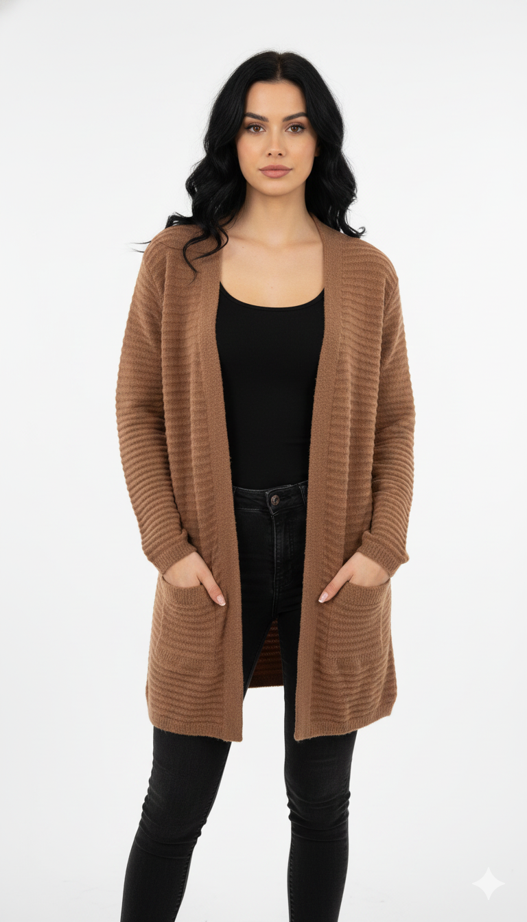 Cardigan com Bolso Aquarela