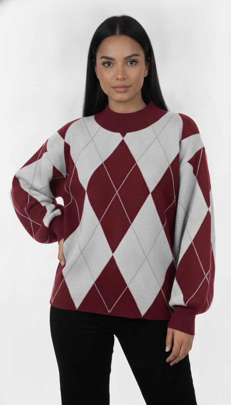 Blusa Losango Manga Bufante