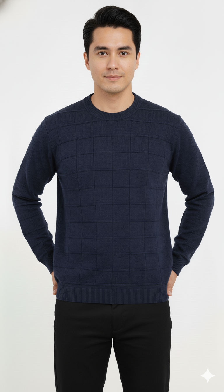 Suéter Quadriculado de Modal
