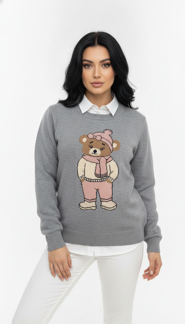 Blusa Ursinho Jacar de Cachecol