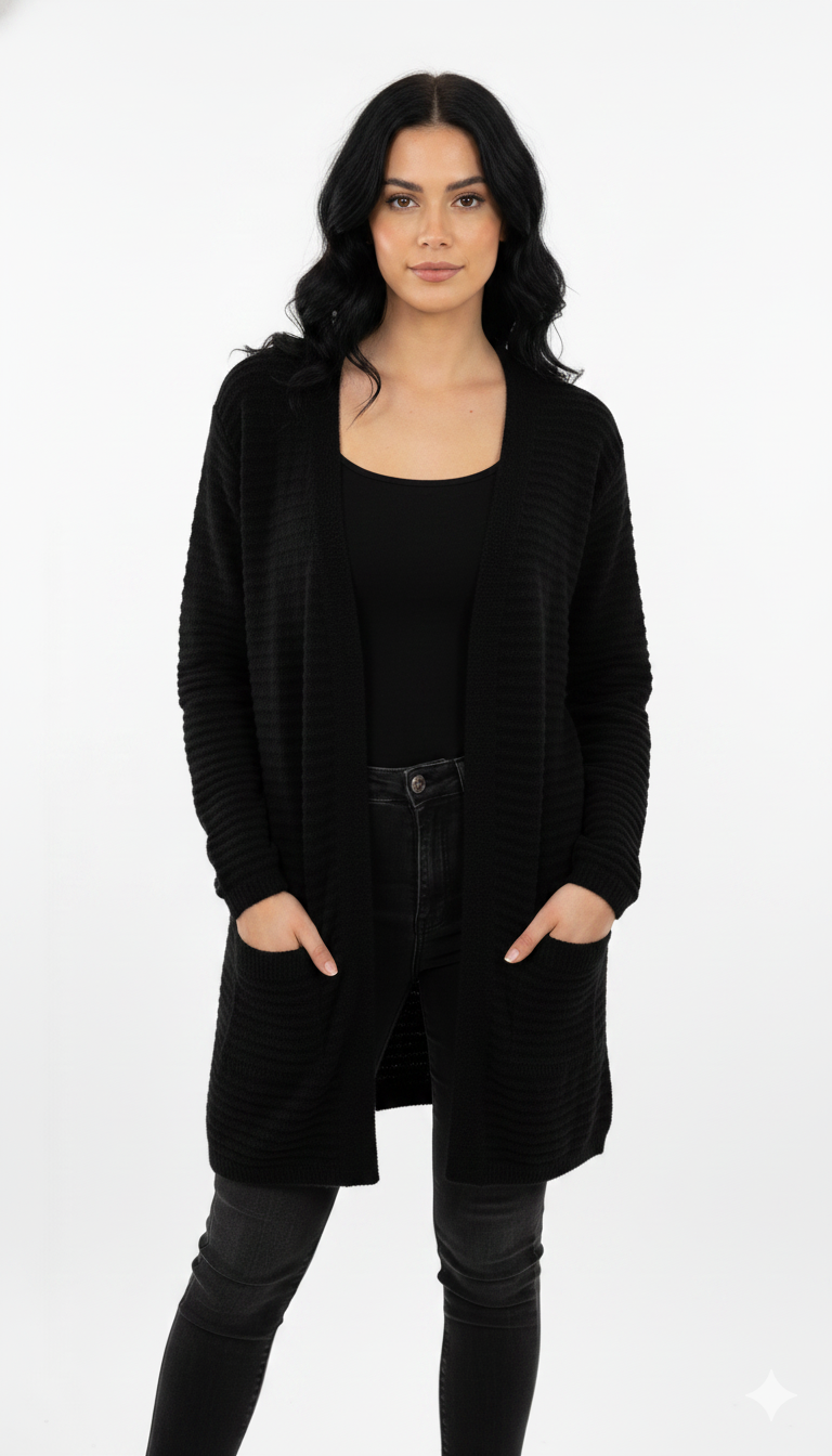 Cardigan com Bolso Aquarela