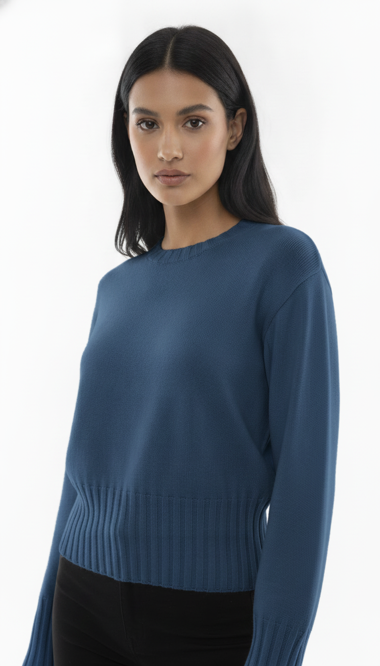 Blusa com Acabamento Canelado