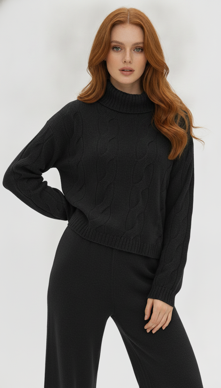 Conjunto Blusa e Calça Gola Role