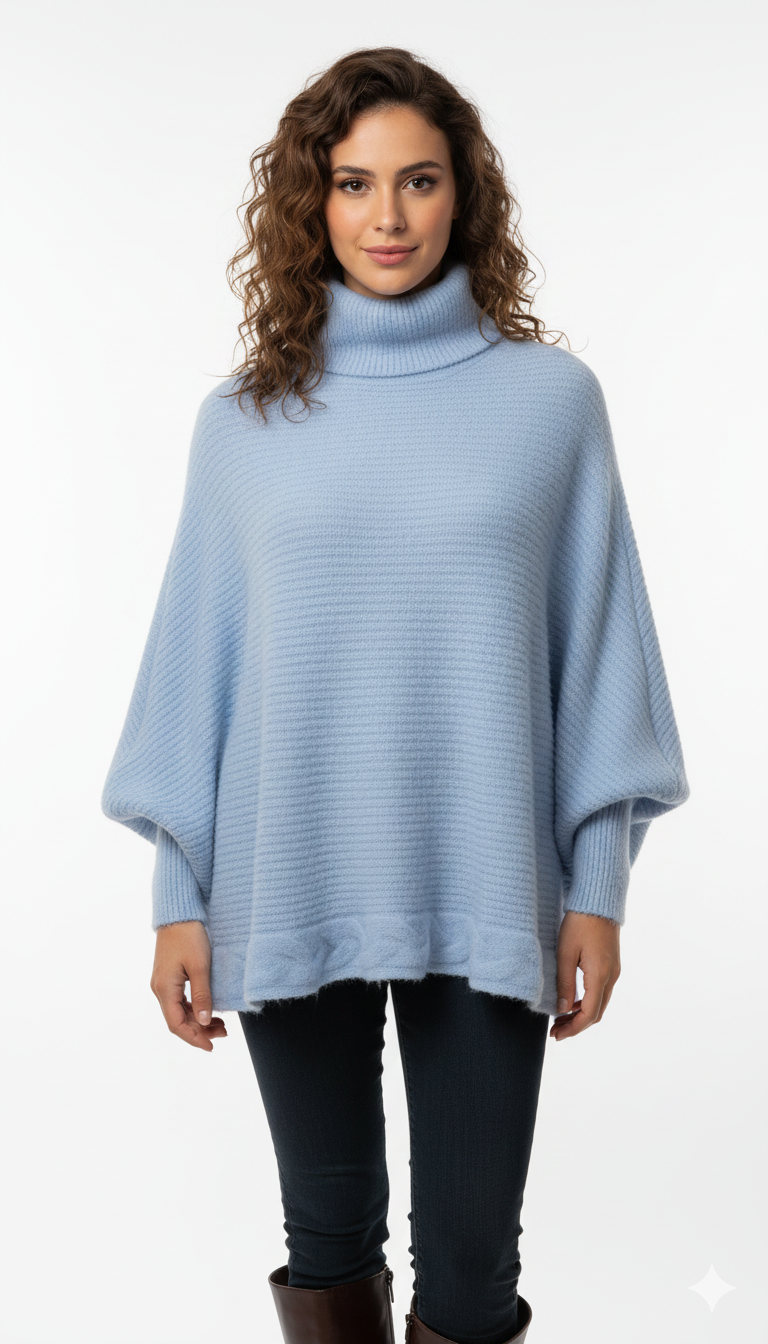 Poncho Trança Aquarela