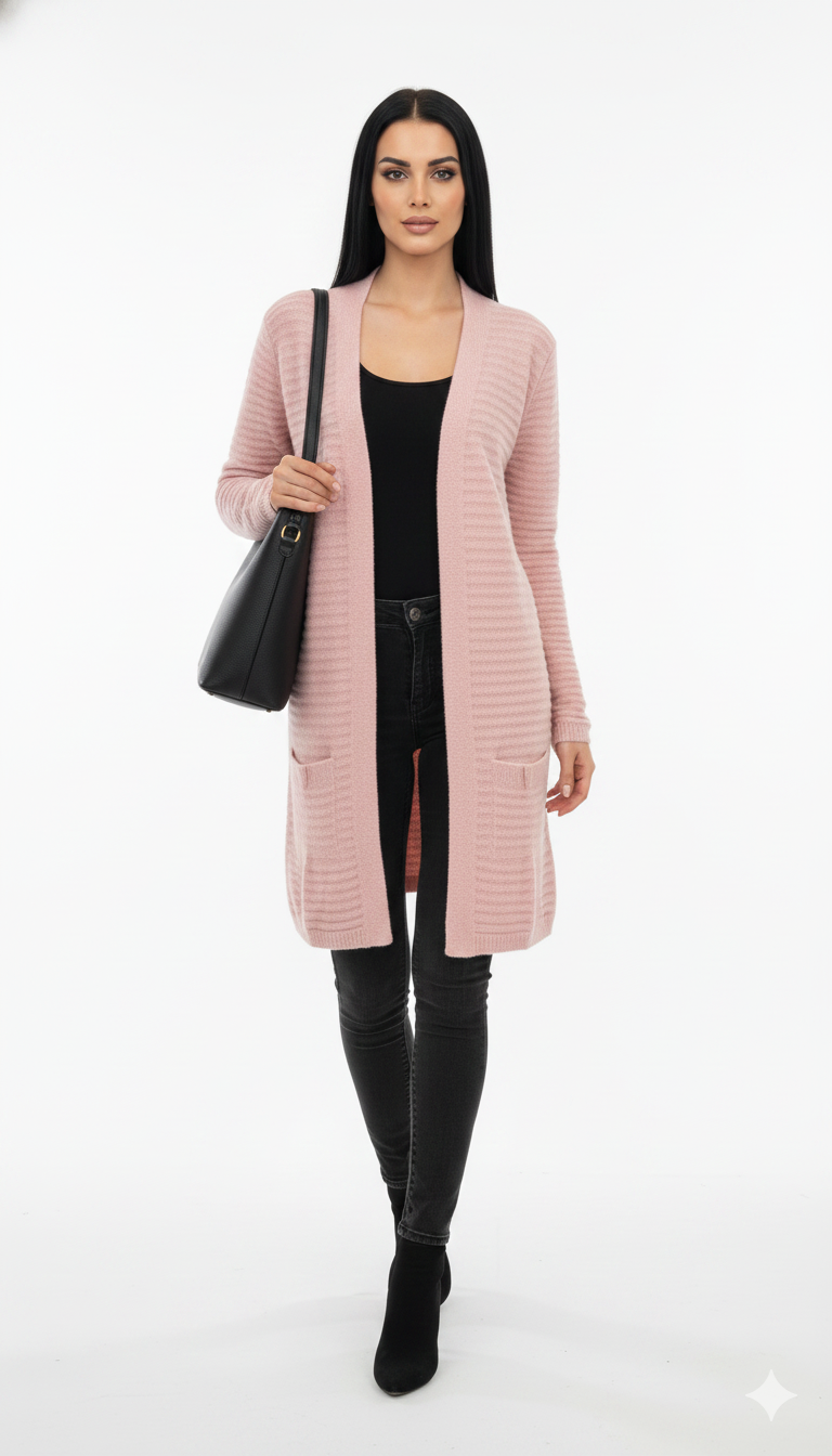 Cardigan com Bolso Aquarela