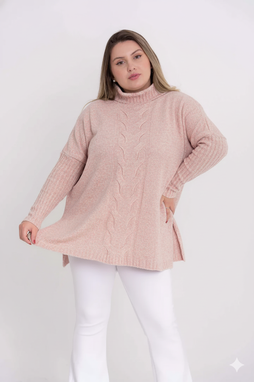 Poncho Mousse Trançado