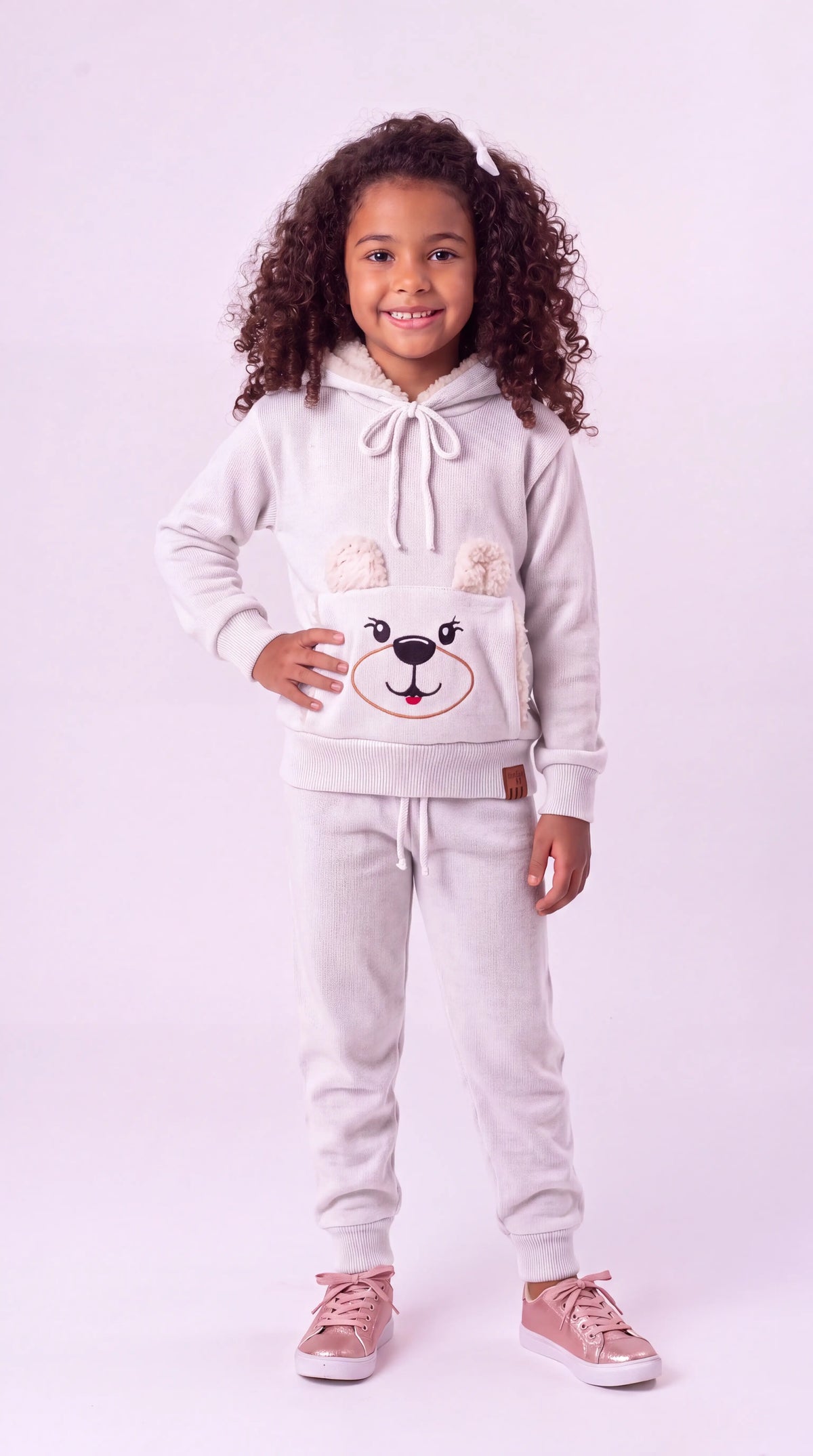 Blusa Infantil Canguru Ursinho com Capuz Unissex
