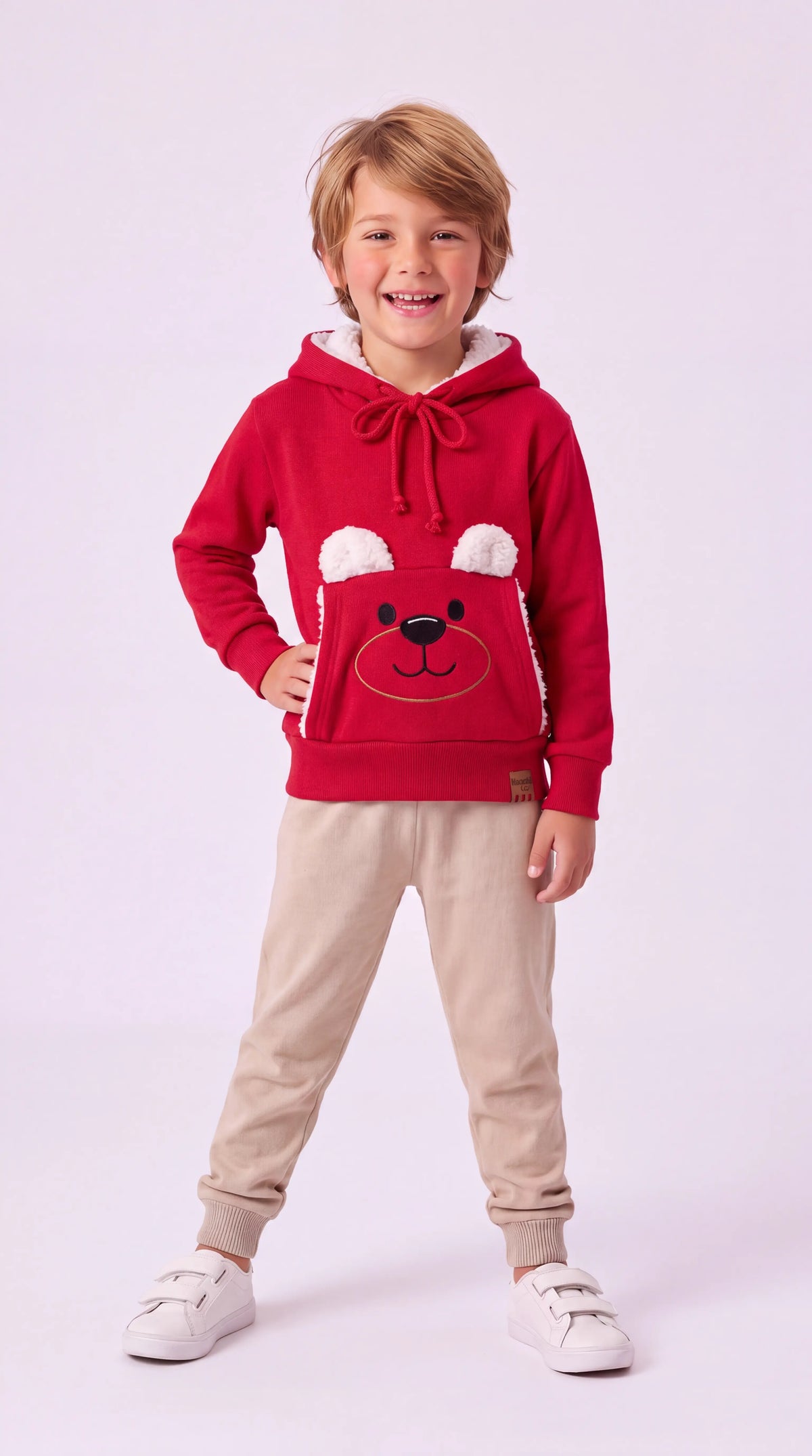 Blusa Infantil Canguru Ursinho com Capuz Unissex