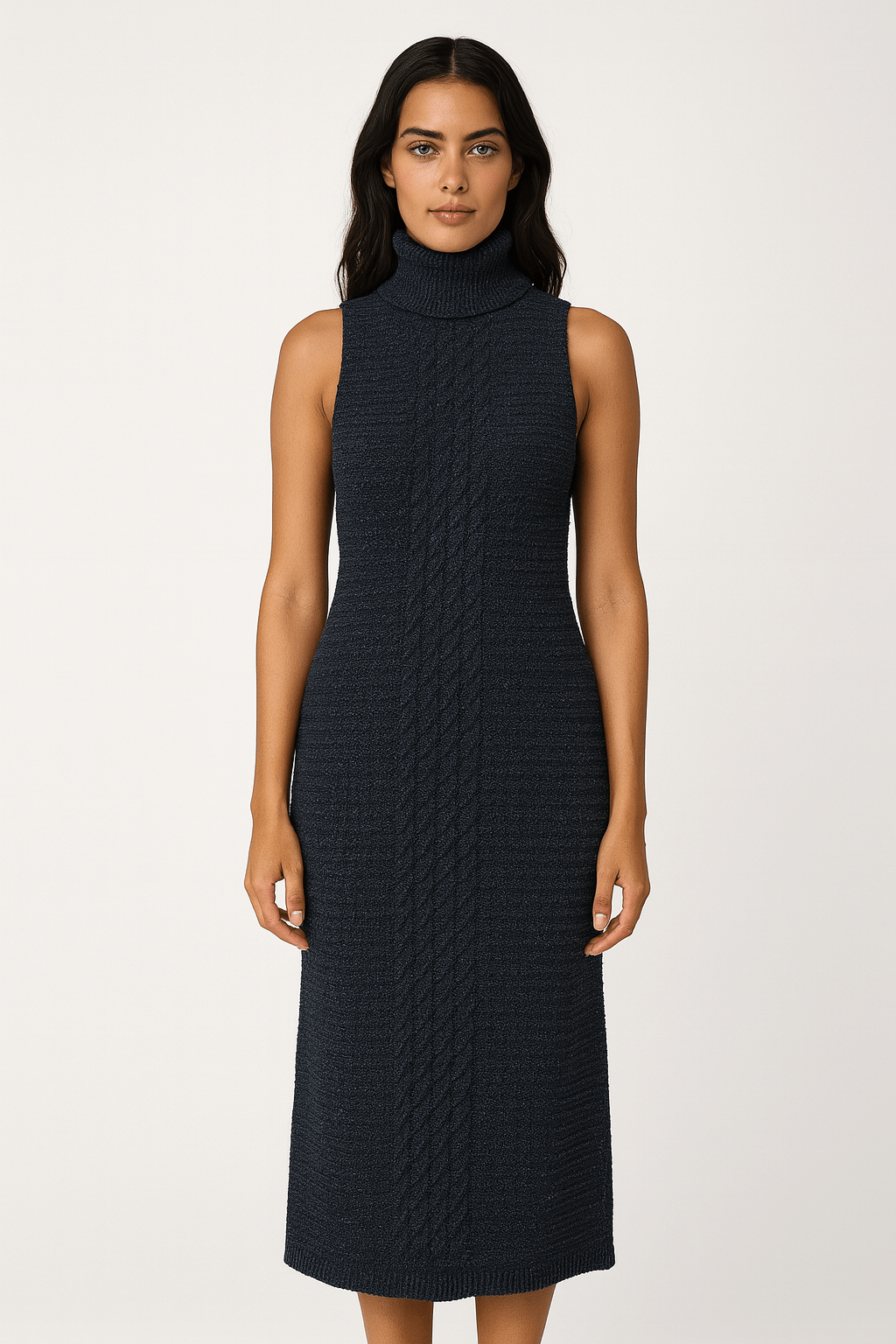 Vestido Mousse Trançado Longo