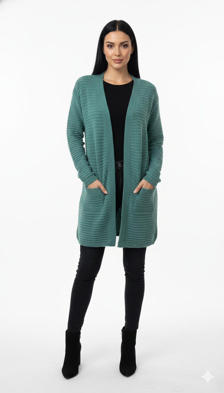 Cardigan com Bolso Aquarela