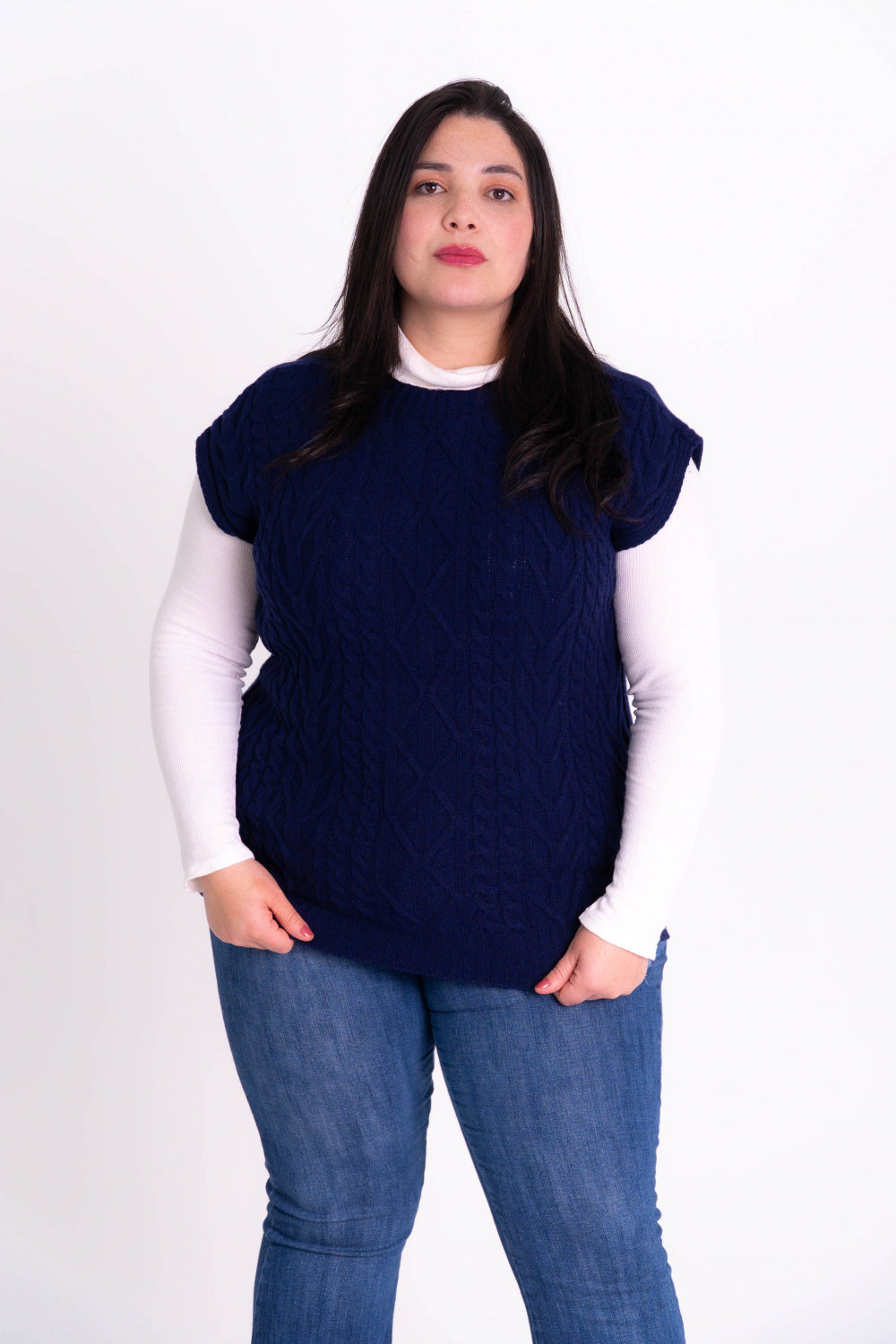 Colete de Tricot Modal Plus Size