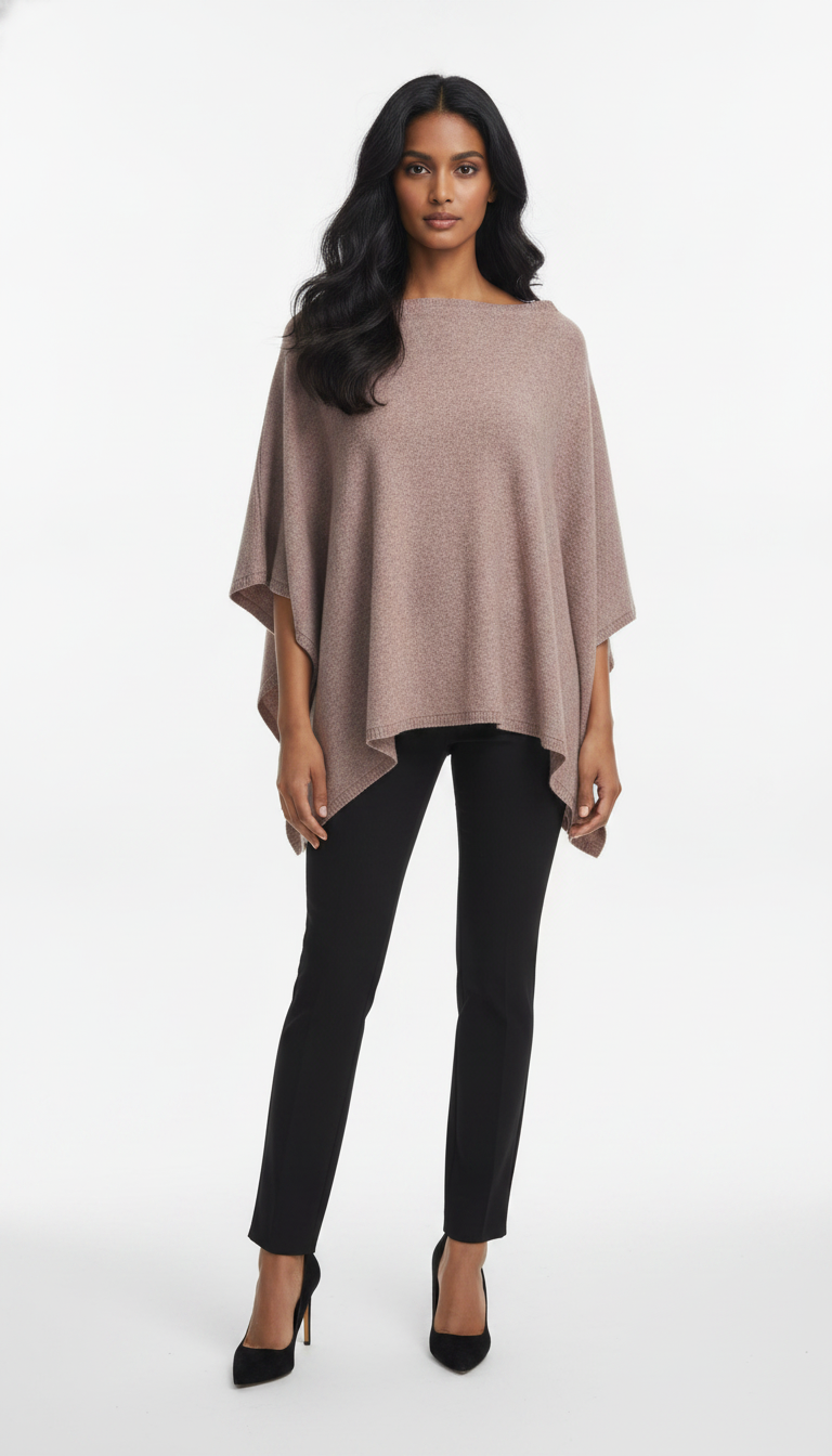 Poncho quadrado mousse
