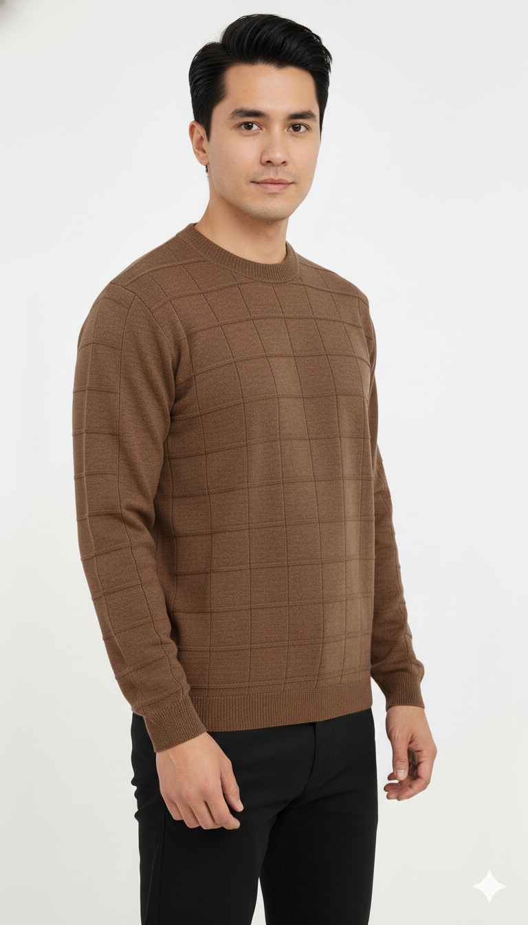 Suéter Quadriculado de Modal