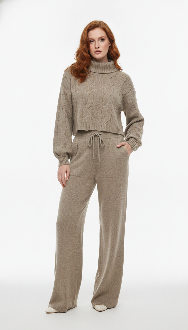 Conjunto Blusa e Calça Gola Role