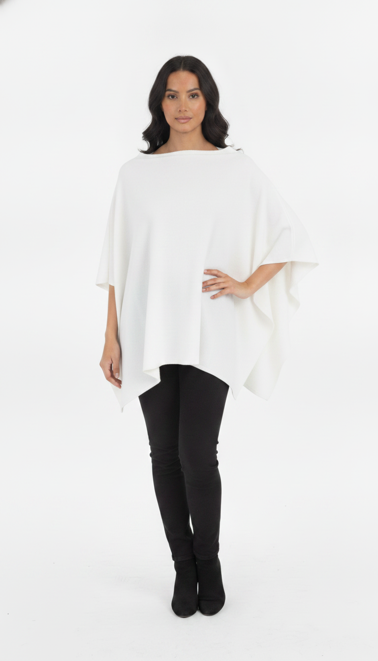Poncho quadrado mousse