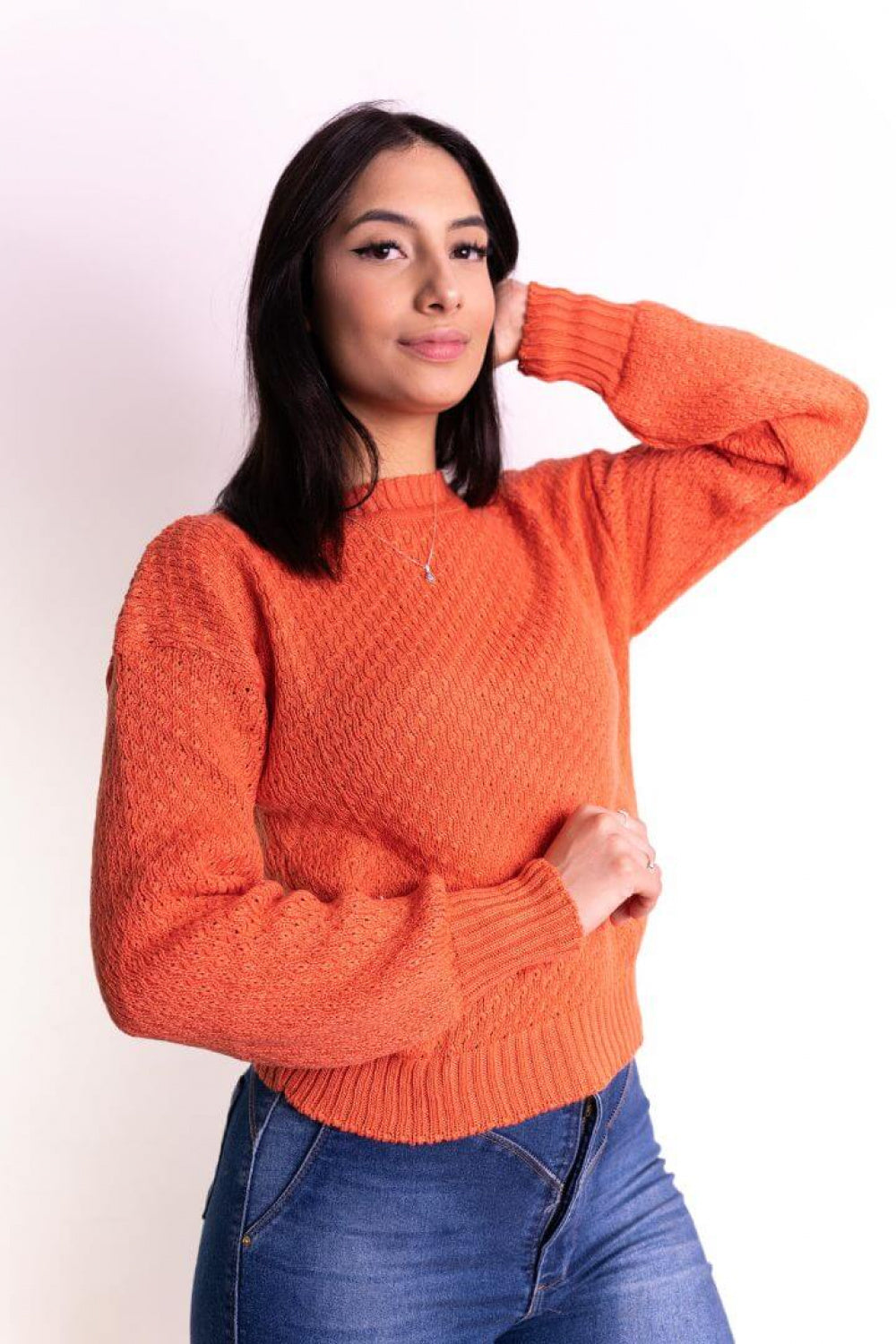 Blusa Básica Texturas Gola Careca