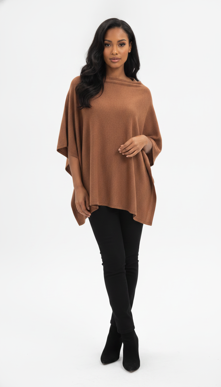 Poncho quadrado mousse