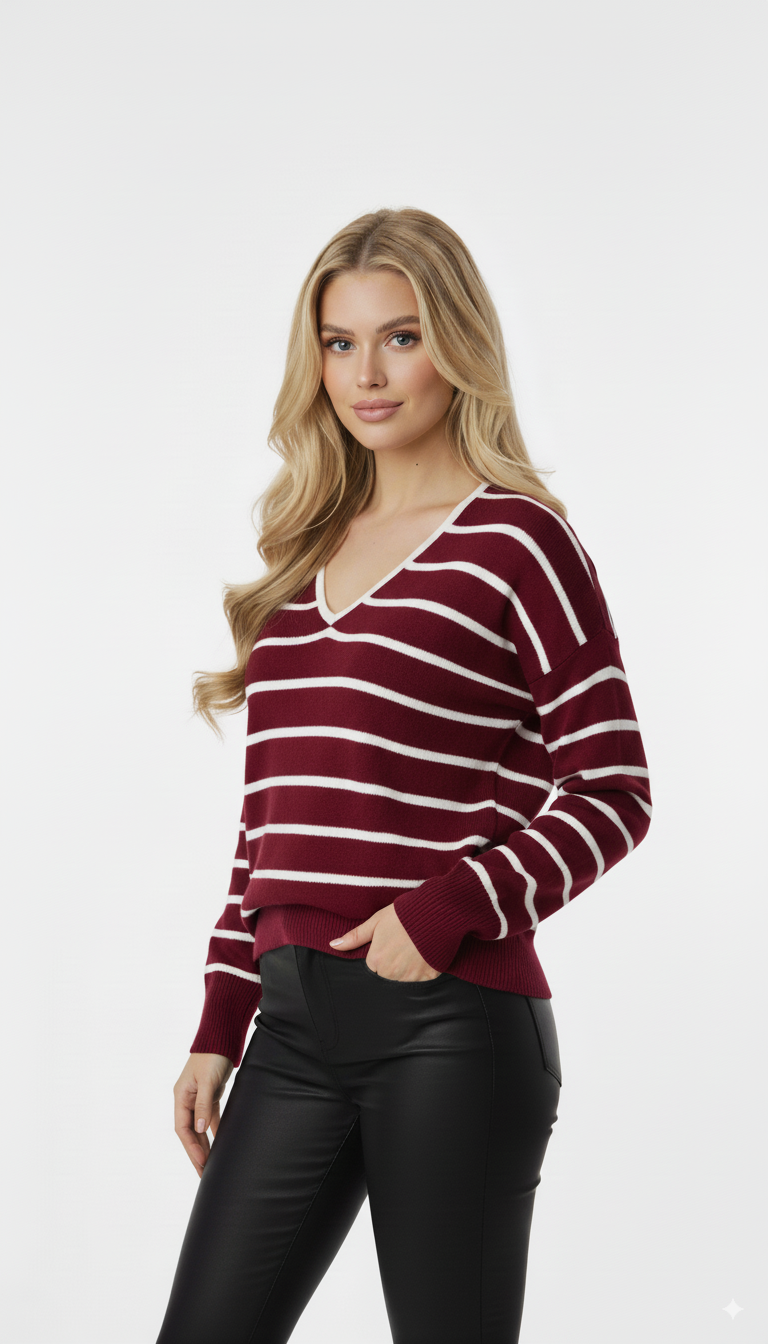 Blusa Listrada Plus Size