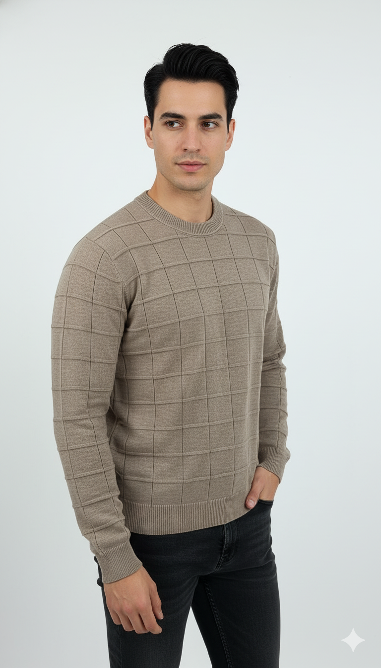 Suéter Quadriculado de Modal
