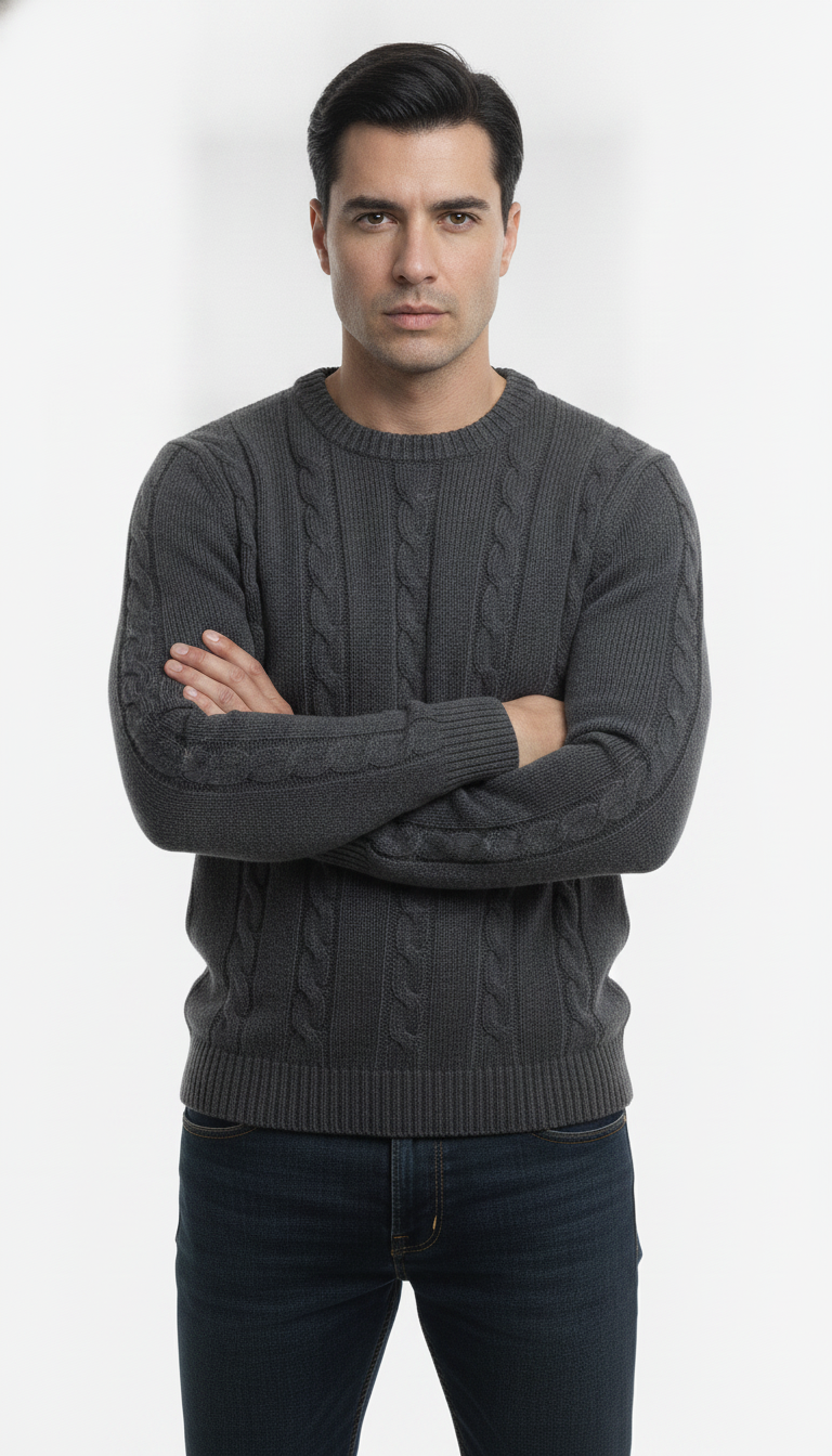 Suéter Masculino Trançado