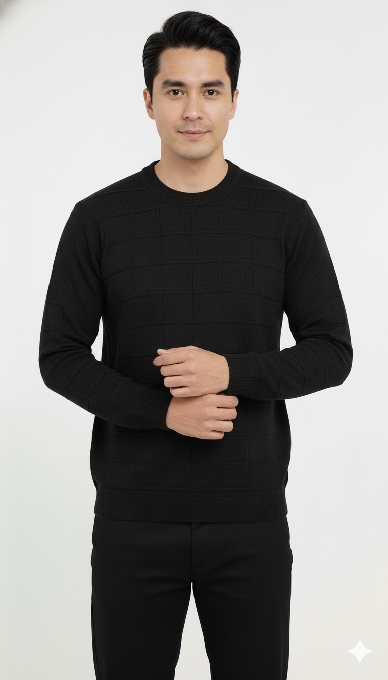 Suéter Quadriculado de Modal