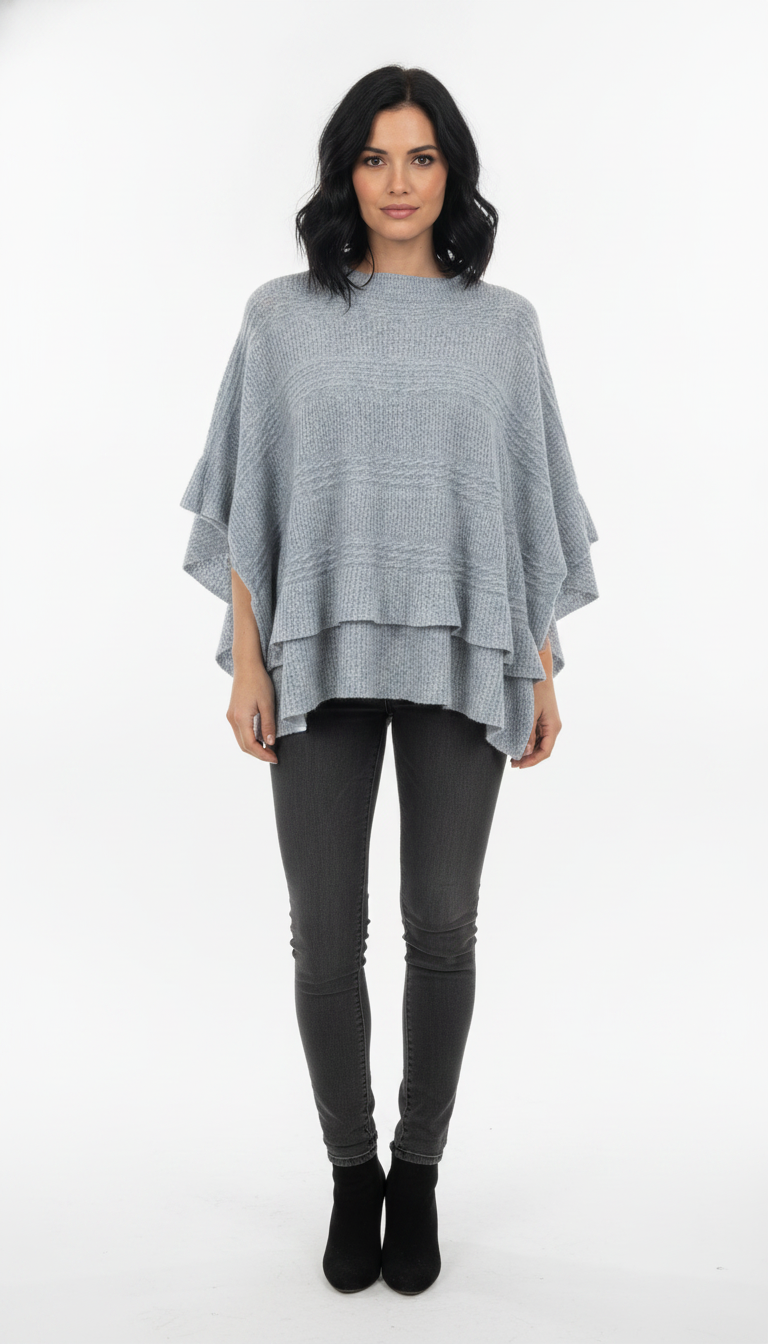Poncho Quadrado Trançado