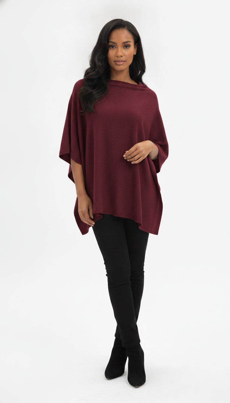 Poncho quadrado mousse