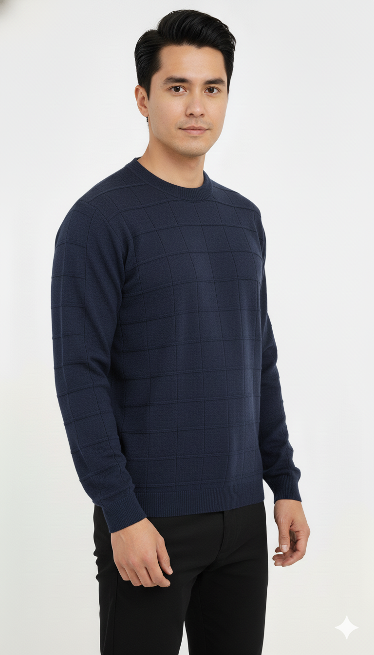 Suéter Quadriculado de Modal
