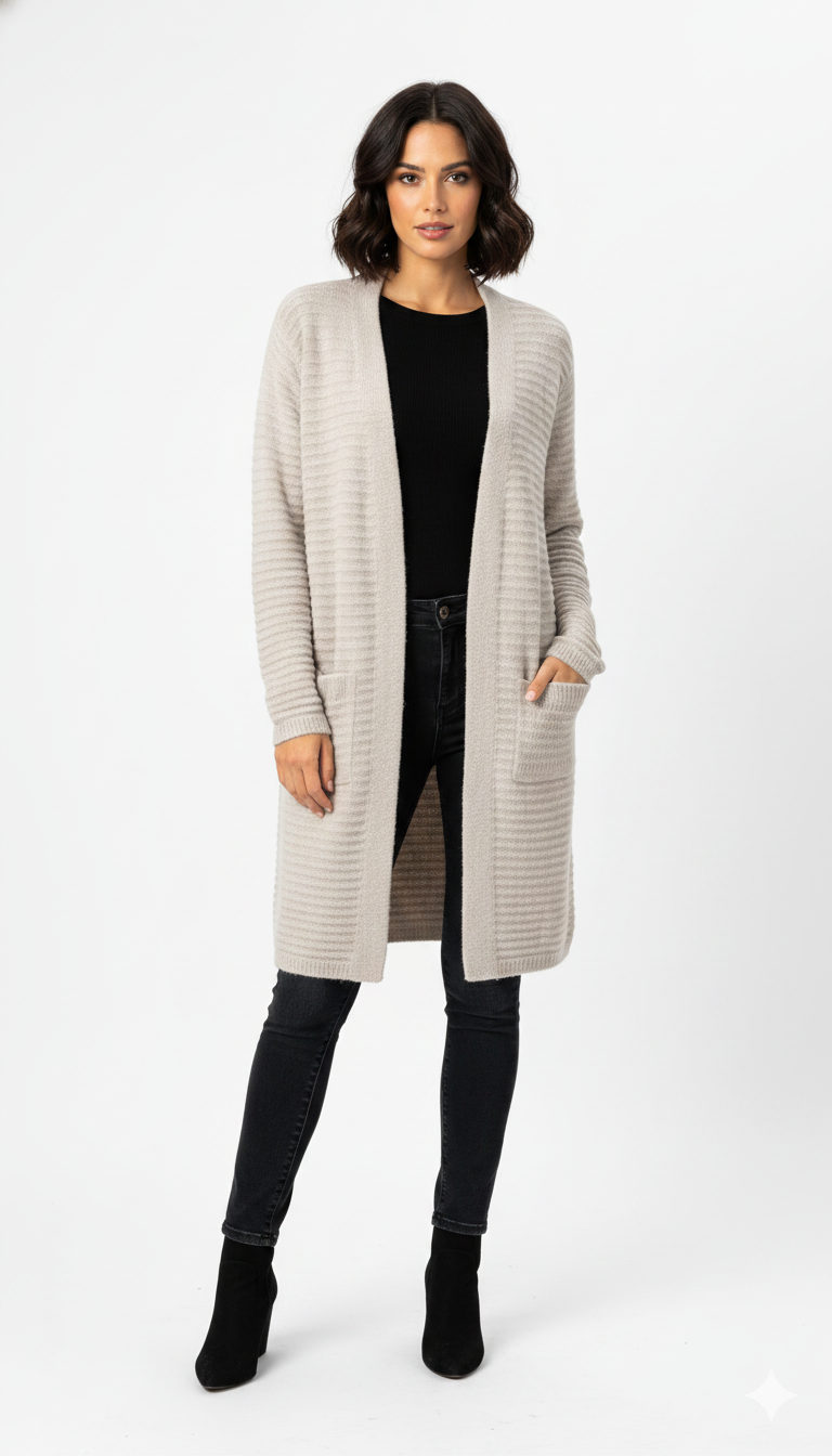 Cardigan com Bolso Aquarela