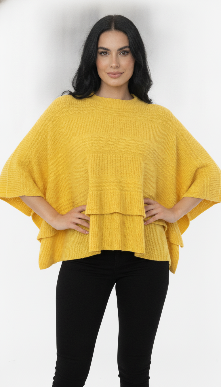 Poncho Quadrado Trançado