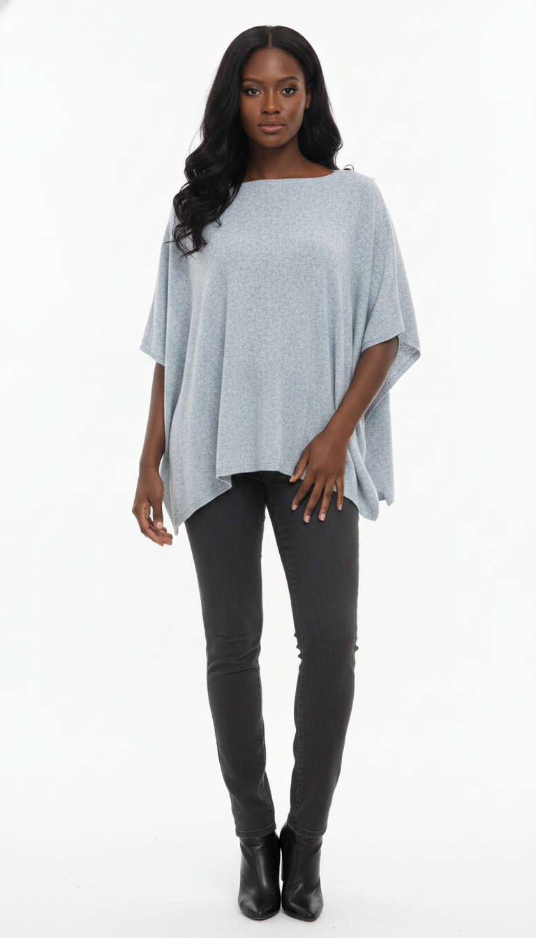 Poncho quadrado mousse