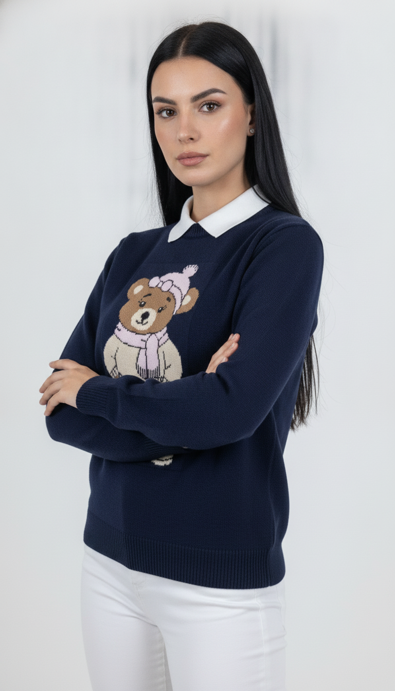 Blusa Ursinho Jacar de Cachecol