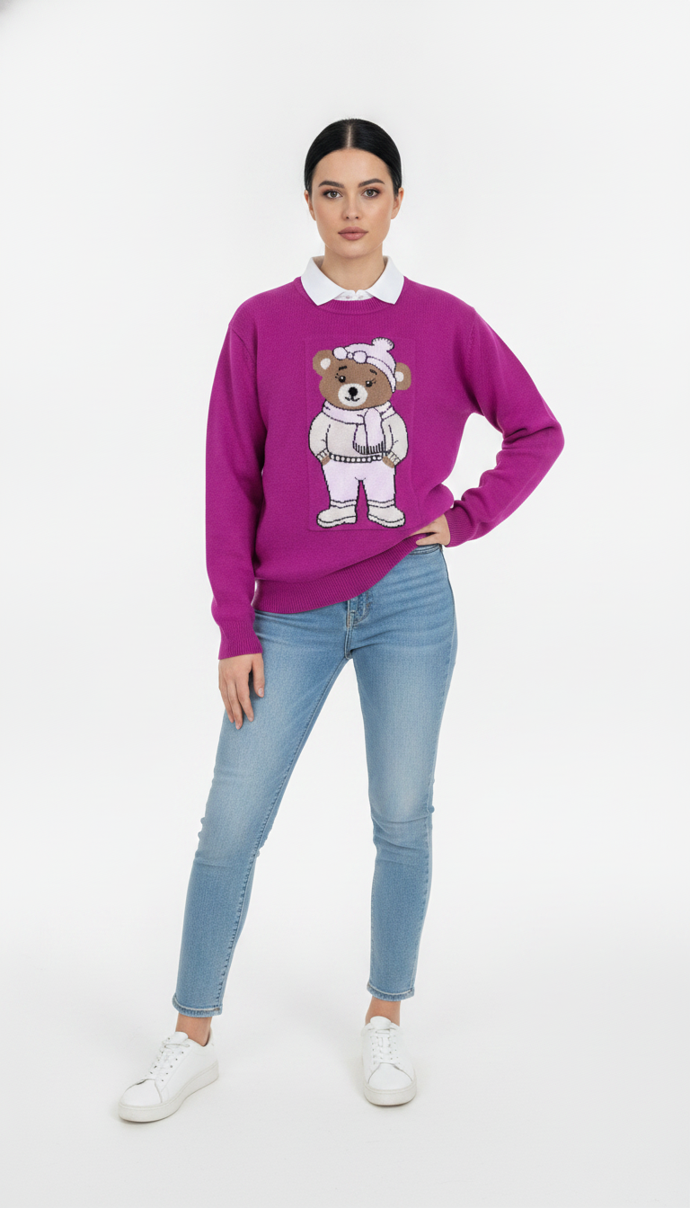 Blusa Ursinho Jacar de Cachecol