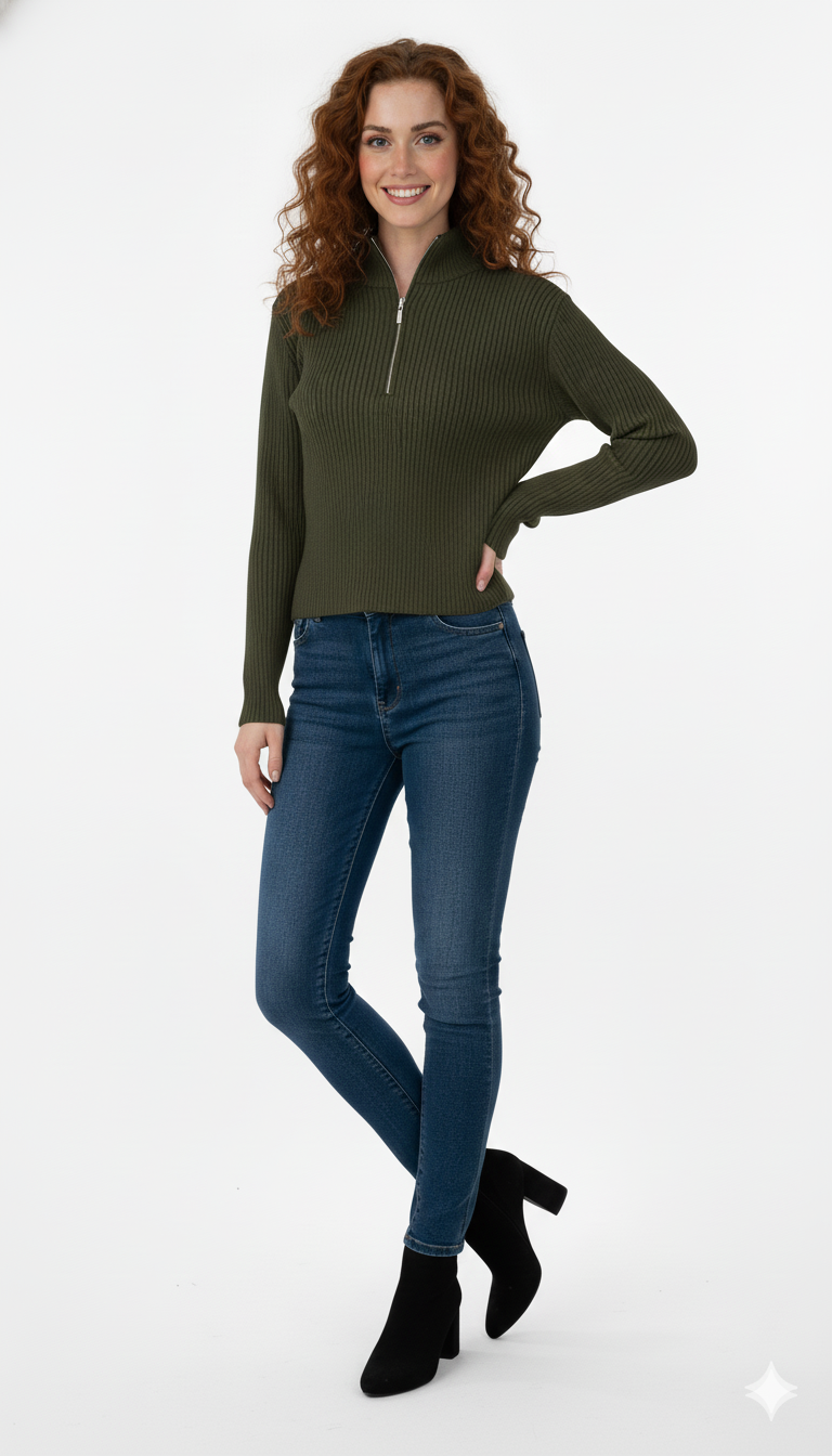 Cropped com Zíper Modal