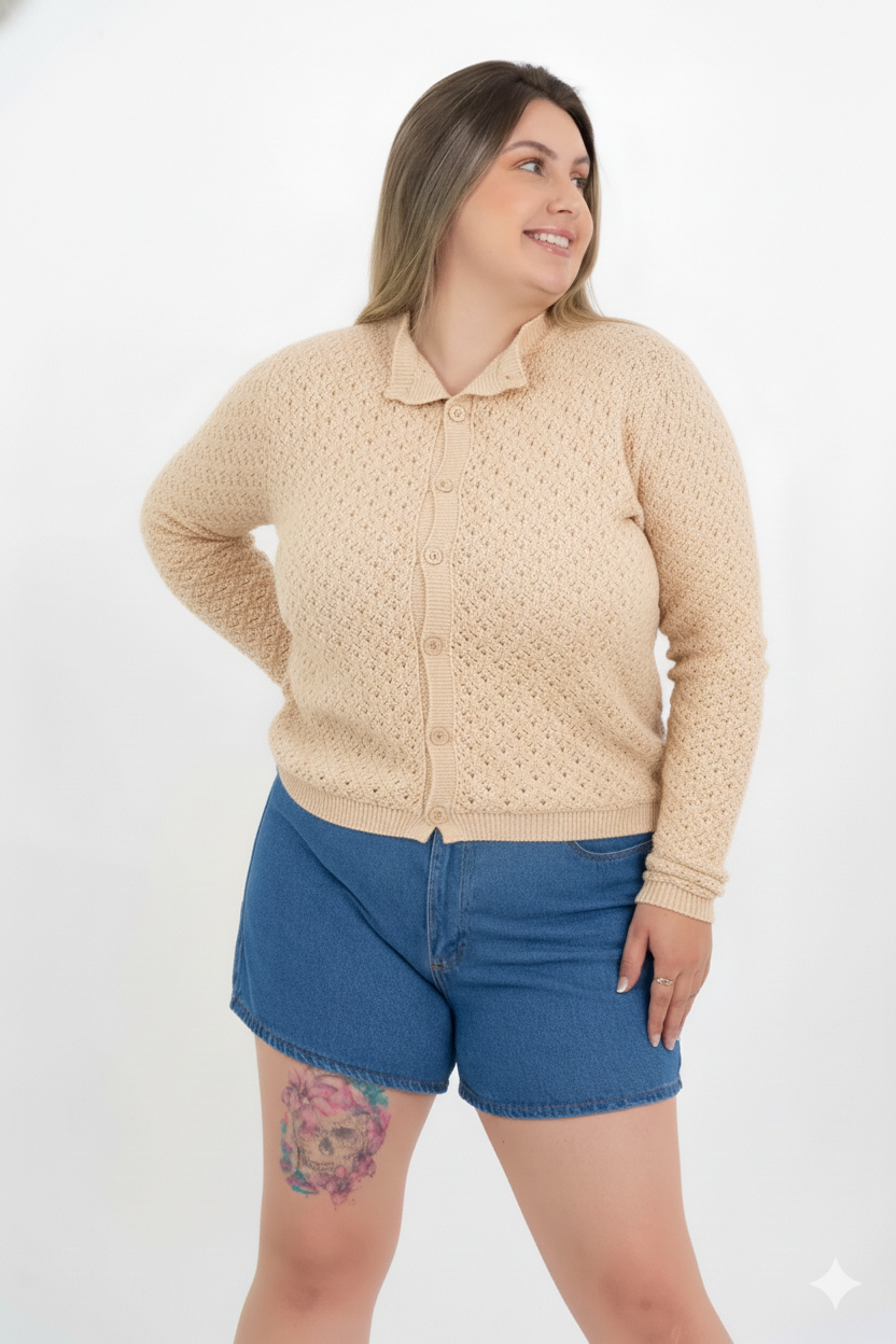 Casaco Modal Rendado