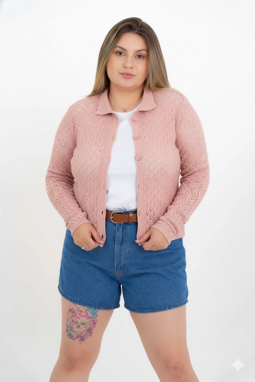 Casaco Modal Rendado