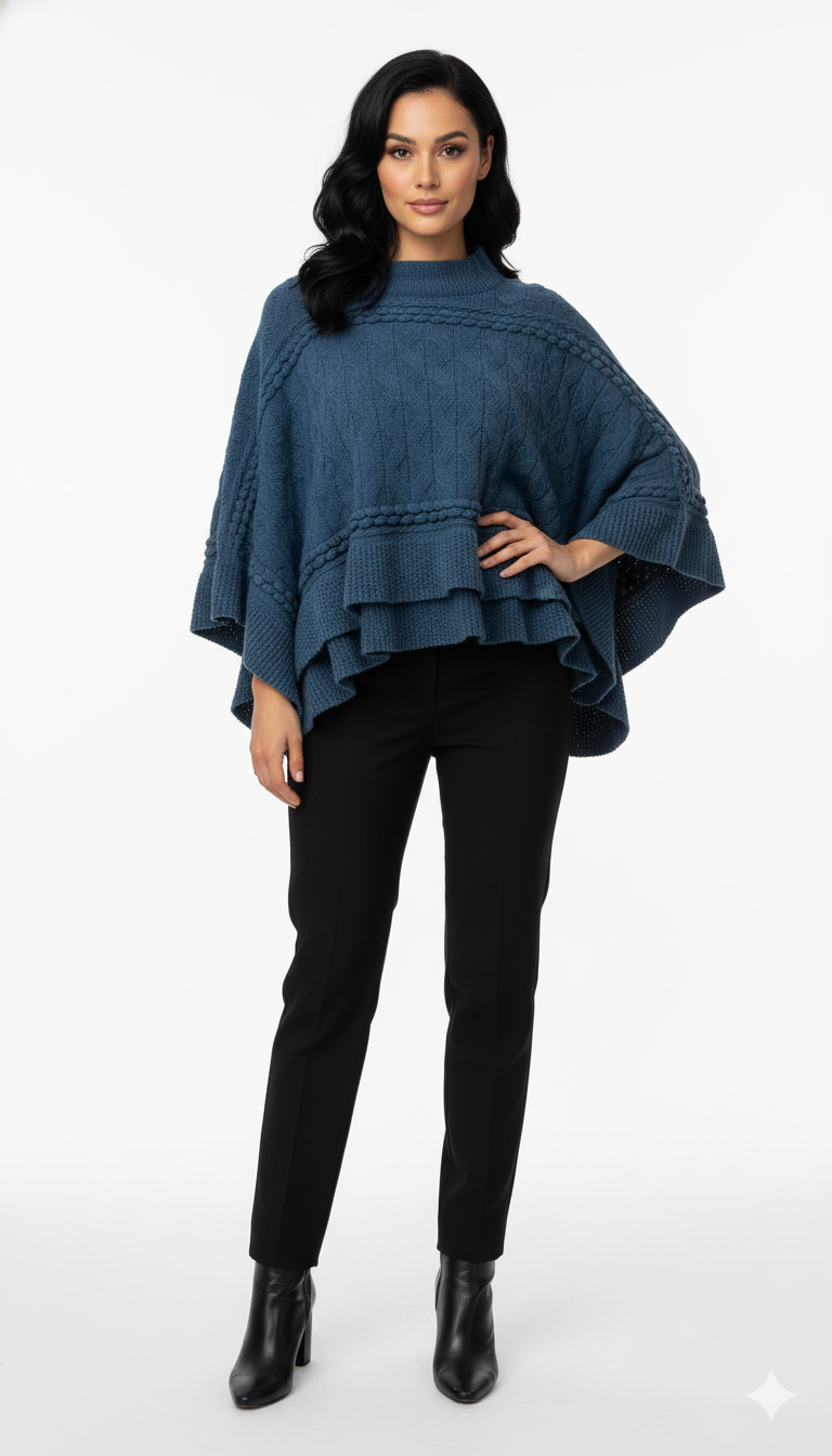 Poncho Trama Trançada