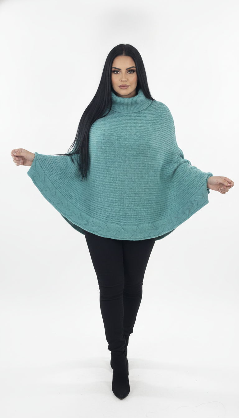 Poncho Trança Aquarela