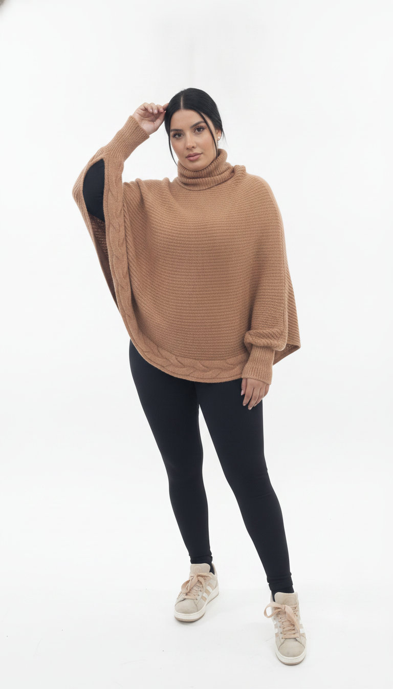 Poncho Trança Aquarela