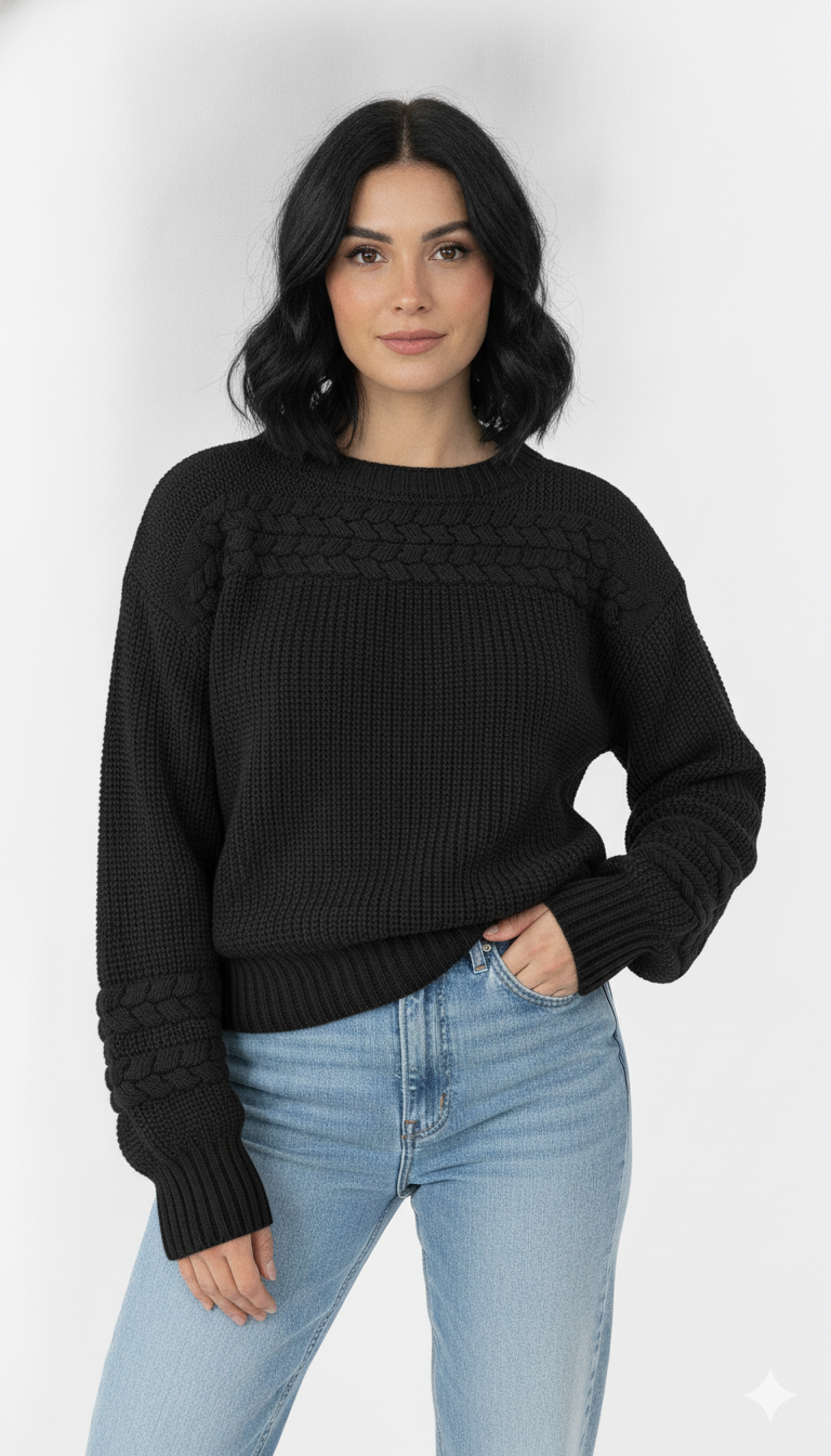 Blusa Tranças Na Gola