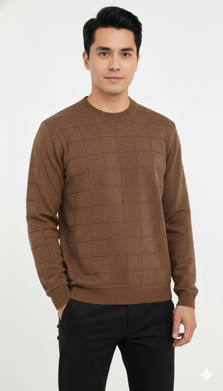 Suéter Quadriculado de Modal