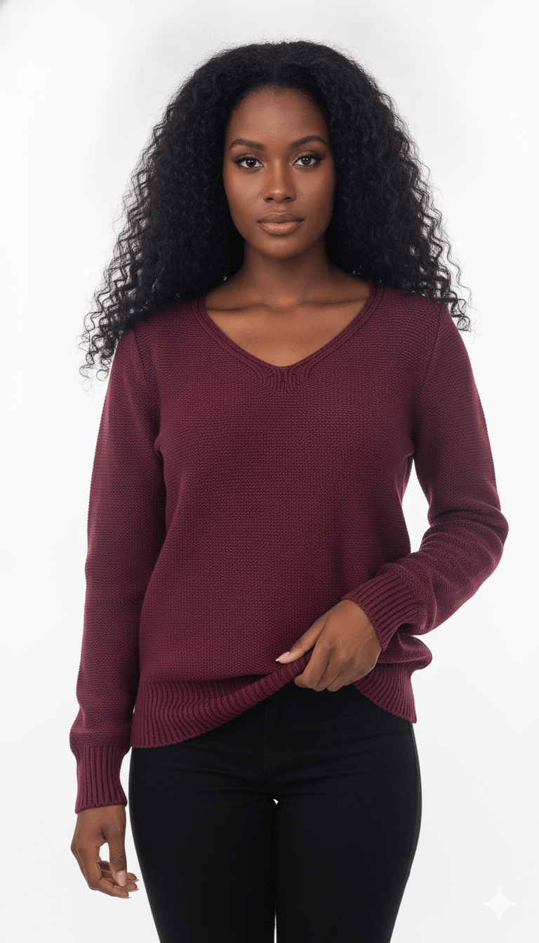 Blusa Decote V Mesclada