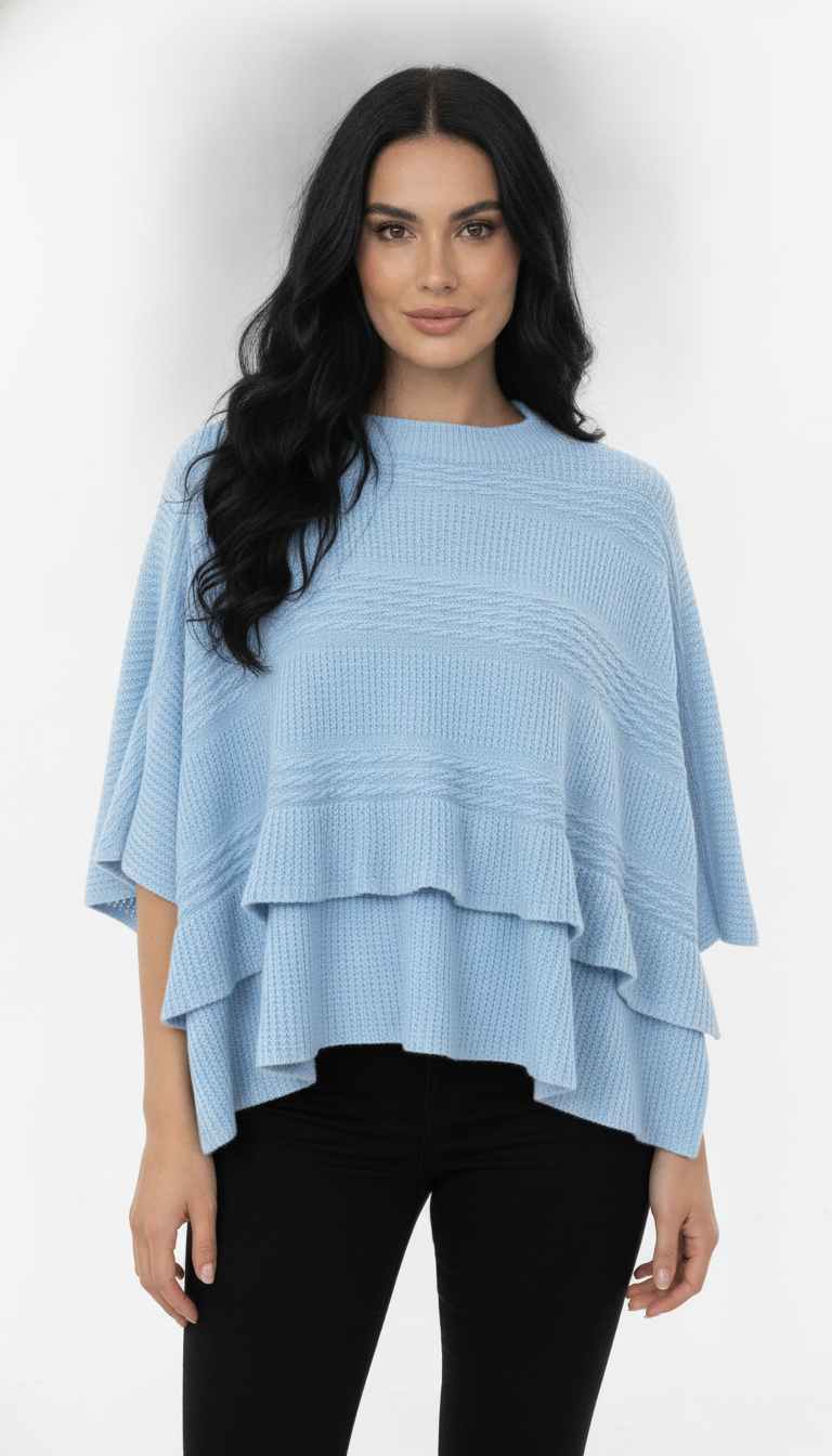 Poncho Quadrado Trançado