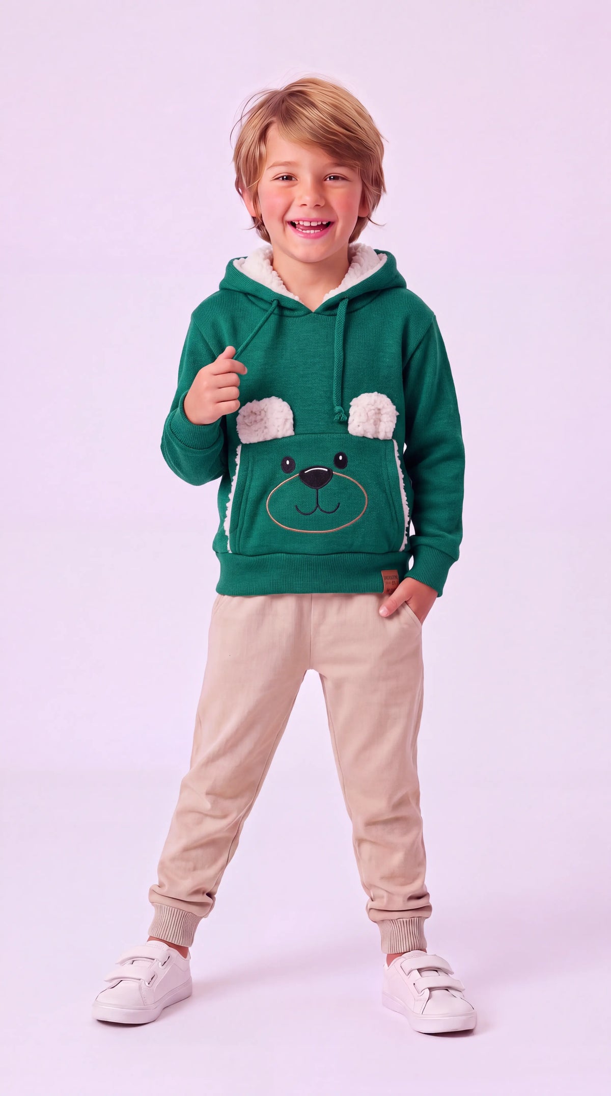 Blusa Infantil Canguru Ursinho com Capuz Unissex